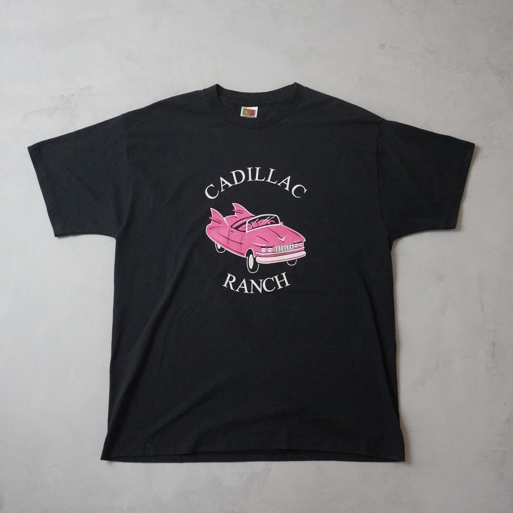 Vintage Cadillac Ranch T-Shirt XL Mens Black Pink Car Graphic